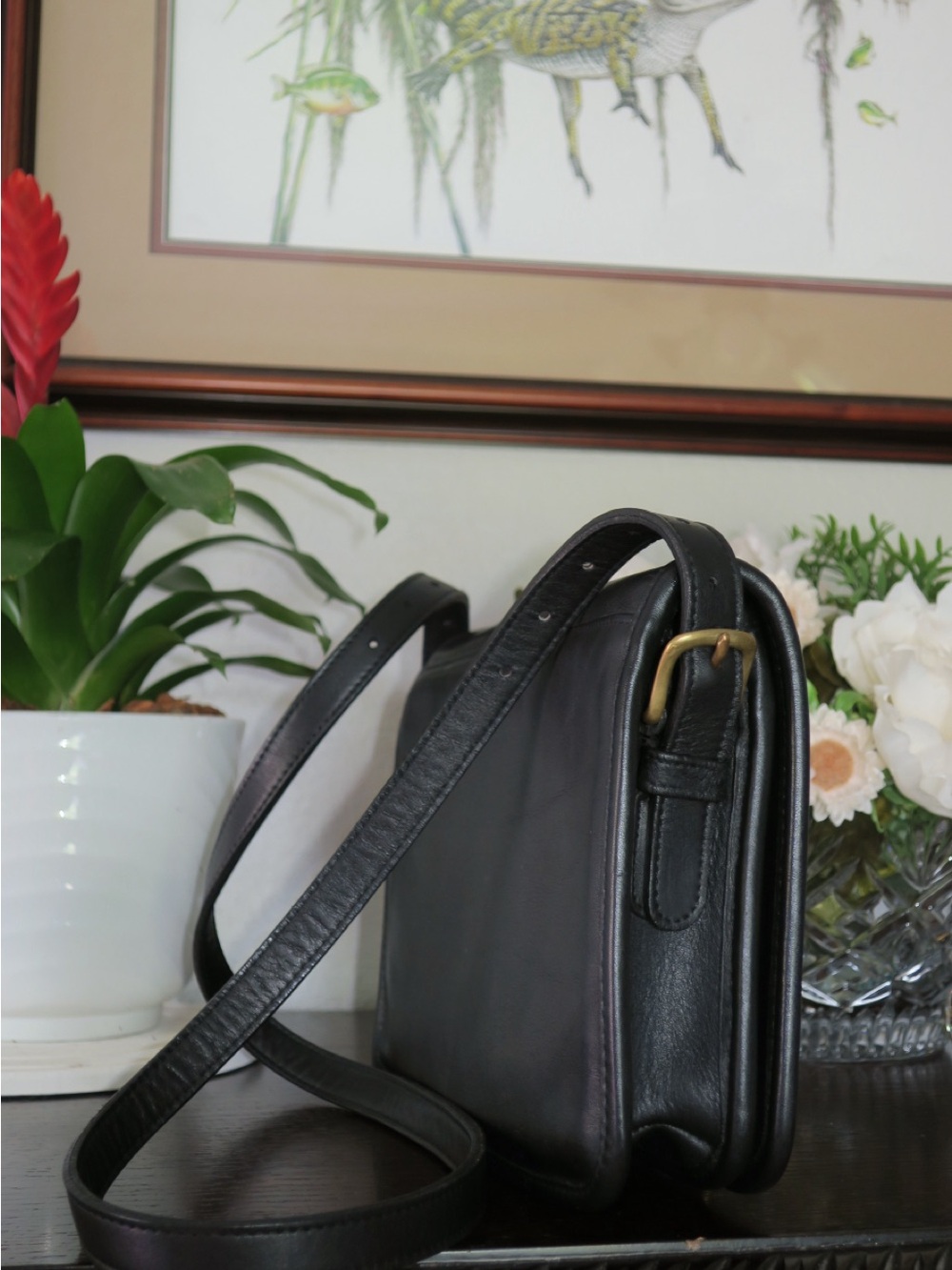 Vintage NYC Coach Black Saddle Pouch - Picture 3 of 10